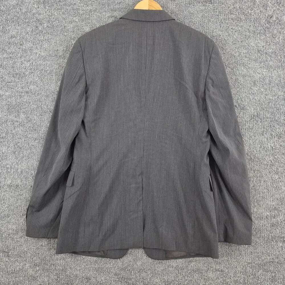 Prada Blazer Mens 50L Gray Pinstripe Virgin Wool Meetings Business Italy Luxury